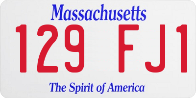 MA license plate 129FJ1