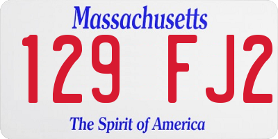 MA license plate 129FJ2