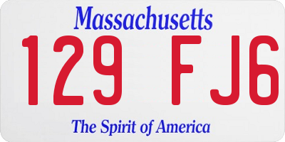 MA license plate 129FJ6