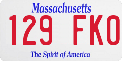 MA license plate 129FK0