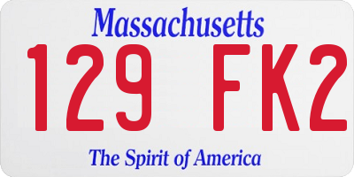 MA license plate 129FK2