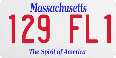 MA license plate 129FL1