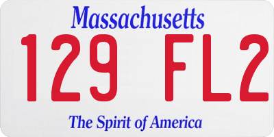 MA license plate 129FL2