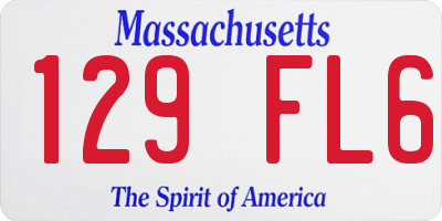 MA license plate 129FL6