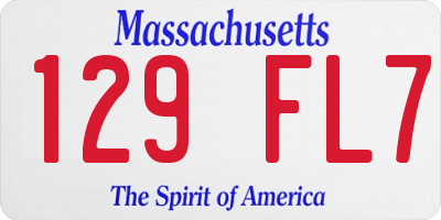 MA license plate 129FL7