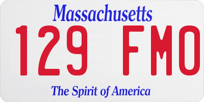 MA license plate 129FM0