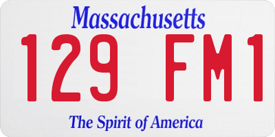 MA license plate 129FM1