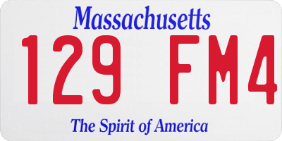 MA license plate 129FM4