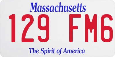 MA license plate 129FM6