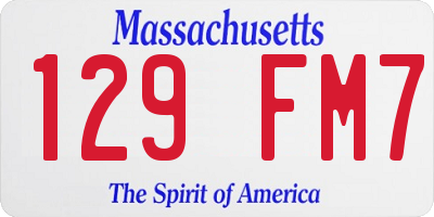 MA license plate 129FM7