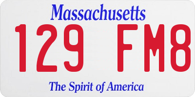 MA license plate 129FM8