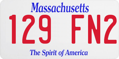 MA license plate 129FN2