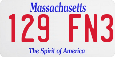 MA license plate 129FN3