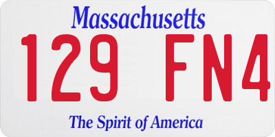 MA license plate 129FN4