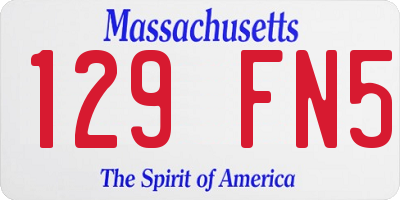 MA license plate 129FN5
