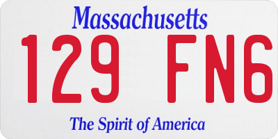 MA license plate 129FN6
