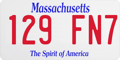 MA license plate 129FN7