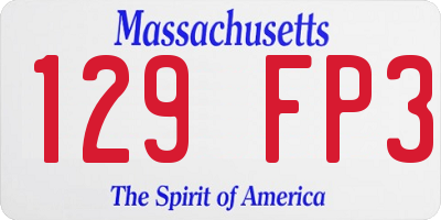 MA license plate 129FP3