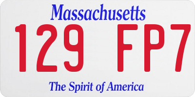 MA license plate 129FP7