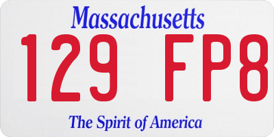 MA license plate 129FP8