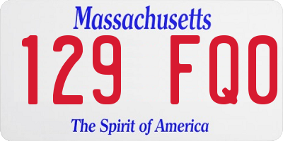 MA license plate 129FQ0
