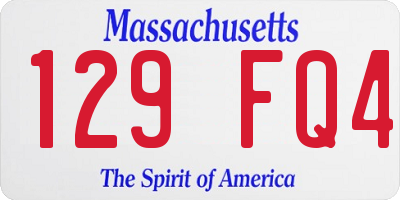MA license plate 129FQ4
