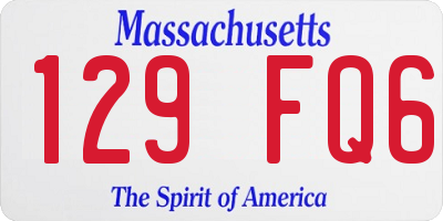 MA license plate 129FQ6