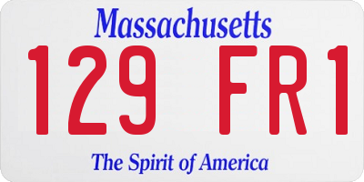MA license plate 129FR1