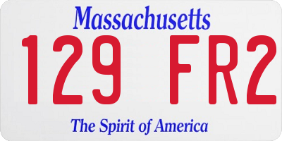 MA license plate 129FR2