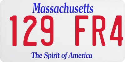 MA license plate 129FR4