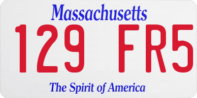 MA license plate 129FR5