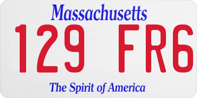 MA license plate 129FR6