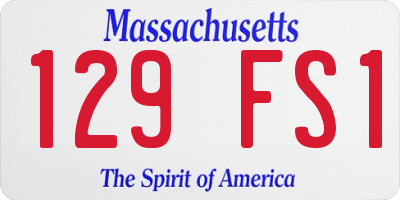 MA license plate 129FS1