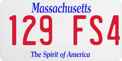 MA license plate 129FS4