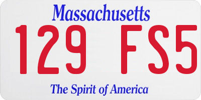 MA license plate 129FS5