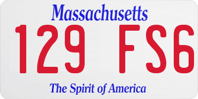 MA license plate 129FS6