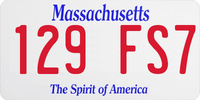 MA license plate 129FS7