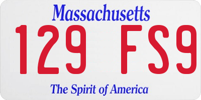MA license plate 129FS9