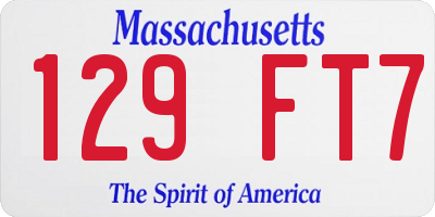 MA license plate 129FT7