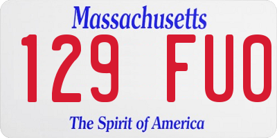 MA license plate 129FU0