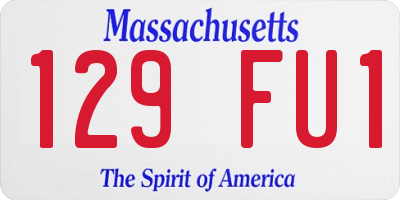 MA license plate 129FU1