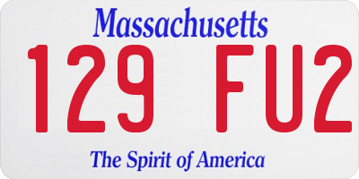 MA license plate 129FU2