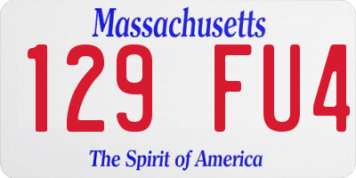 MA license plate 129FU4