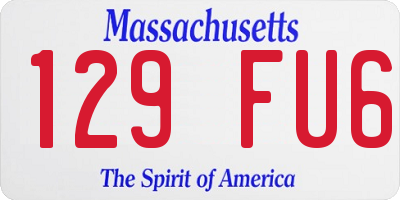 MA license plate 129FU6