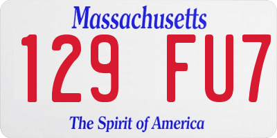 MA license plate 129FU7
