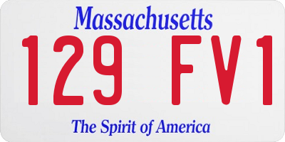 MA license plate 129FV1