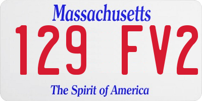 MA license plate 129FV2