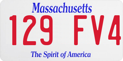 MA license plate 129FV4
