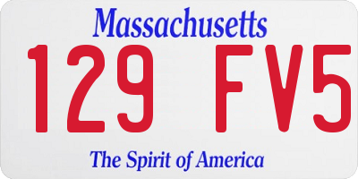 MA license plate 129FV5