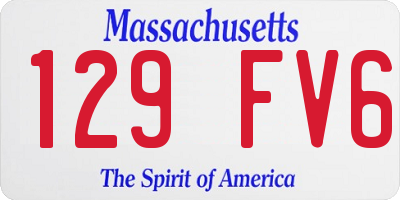 MA license plate 129FV6